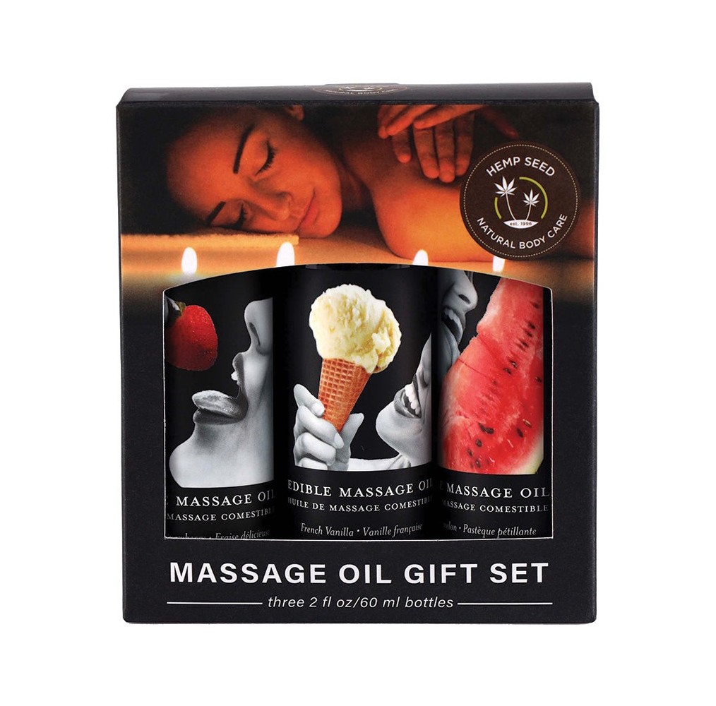 Earthly Body Edible Massage Oil Gift 2oz (Set of 3)